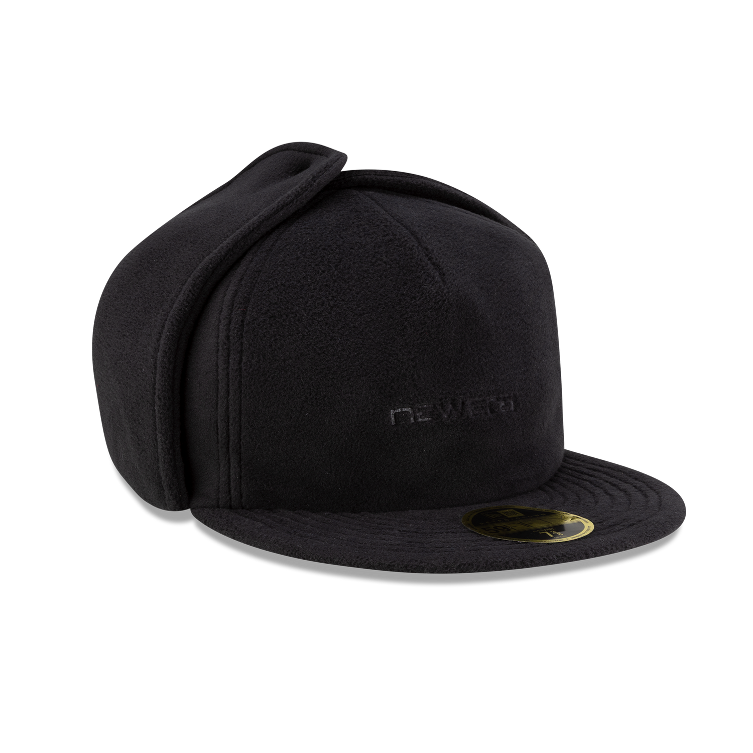 New Era Branded Black Polartec Dog Ear Retro Crown 59FIFTY Fitted Hat