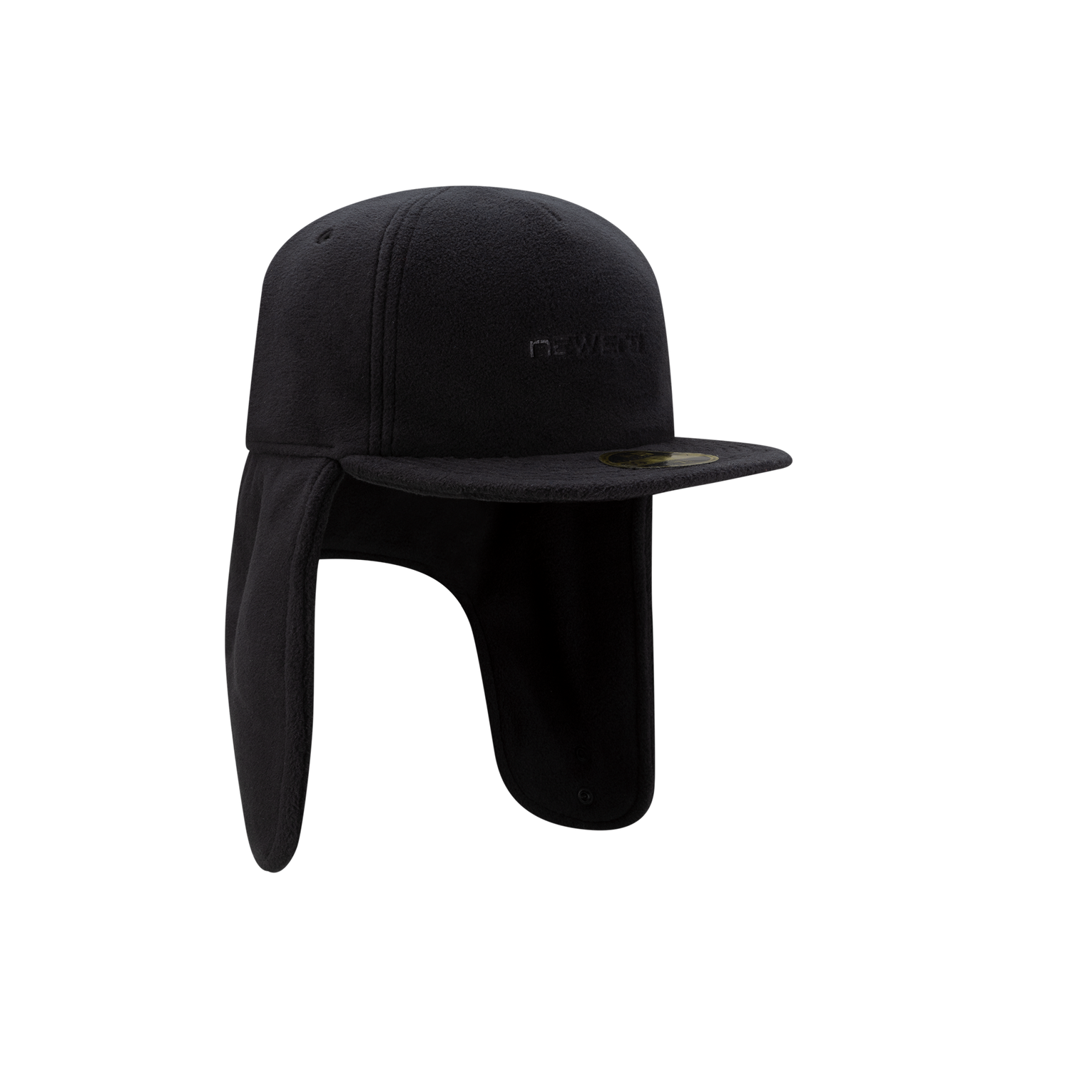 New Era Branded Black Polartec Dog Ear Retro Crown 59FIFTY Fitted Hat