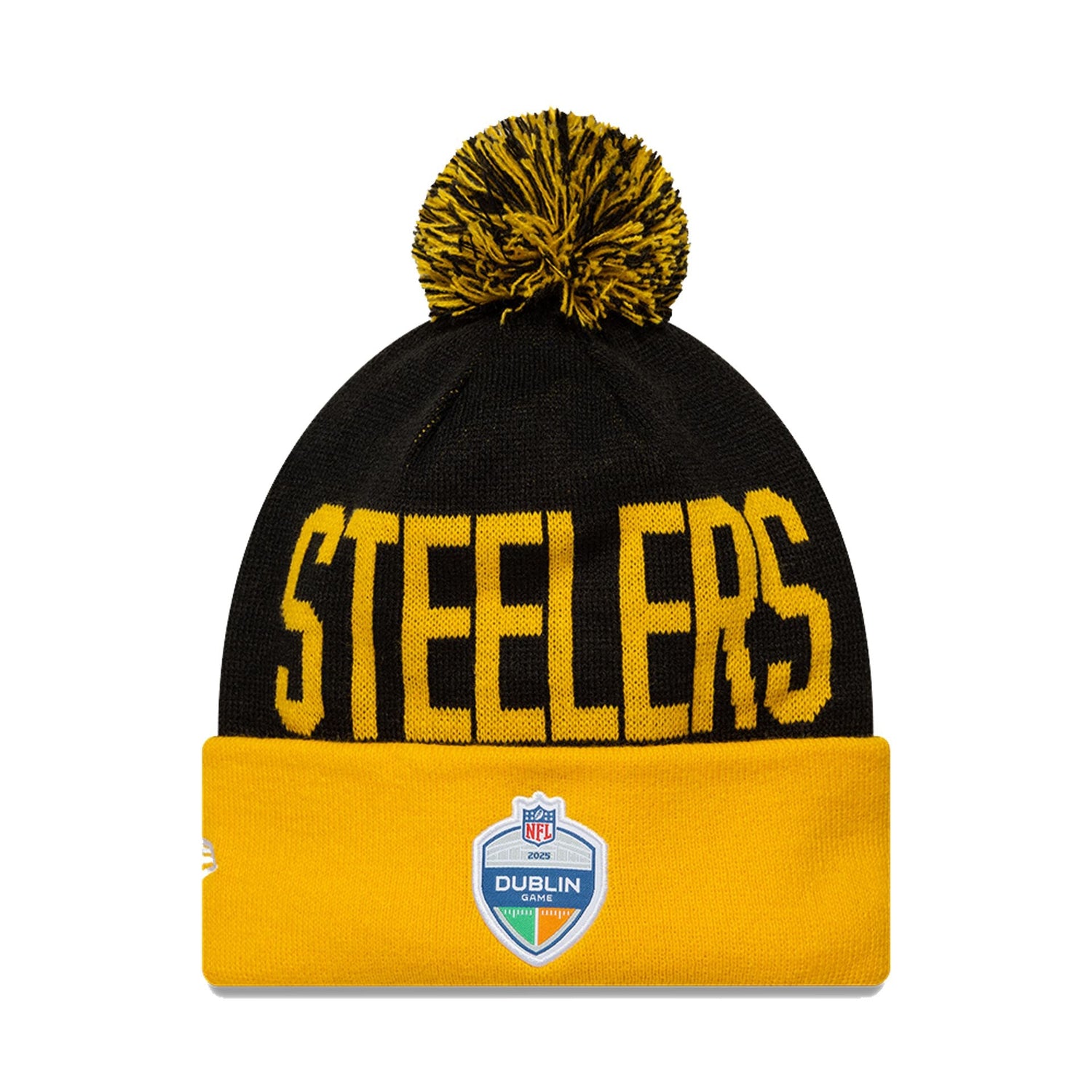 Pittsburgh Steelers Dublin Game Team Pom Knit Hat