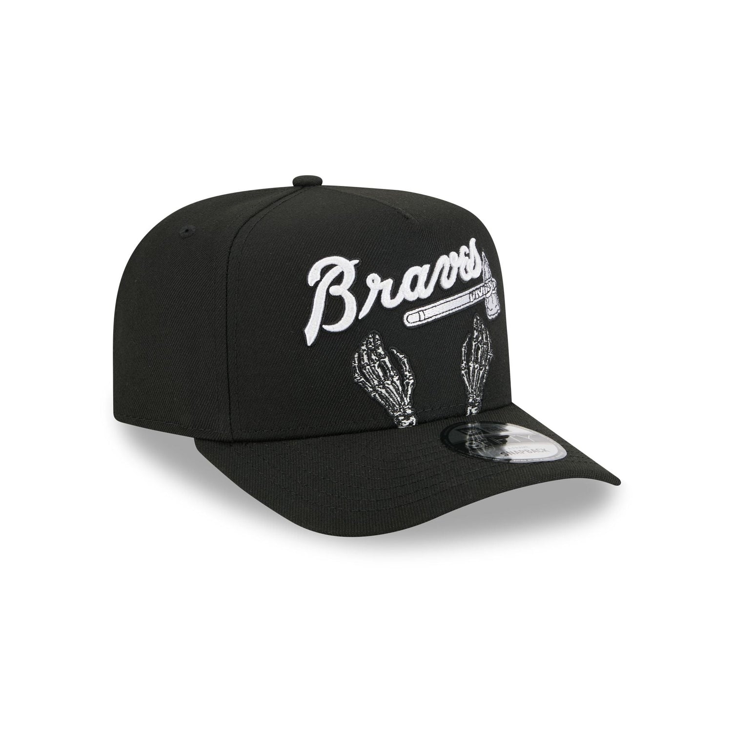 Atlanta Braves Skeletal Script 9FIFTY A-Frame Snapback Hat