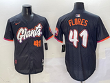 Men's San Francisco Giants Wilmer Flores #41 Black 2025 City Connect Limited Player Jersey