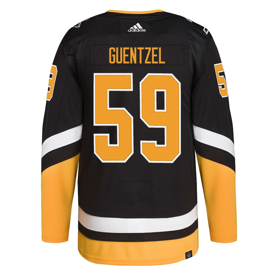 Men's Pittsburgh Penguins Jake Guentzel adidas Black Alternate Primegreen Authentic Player Jersey