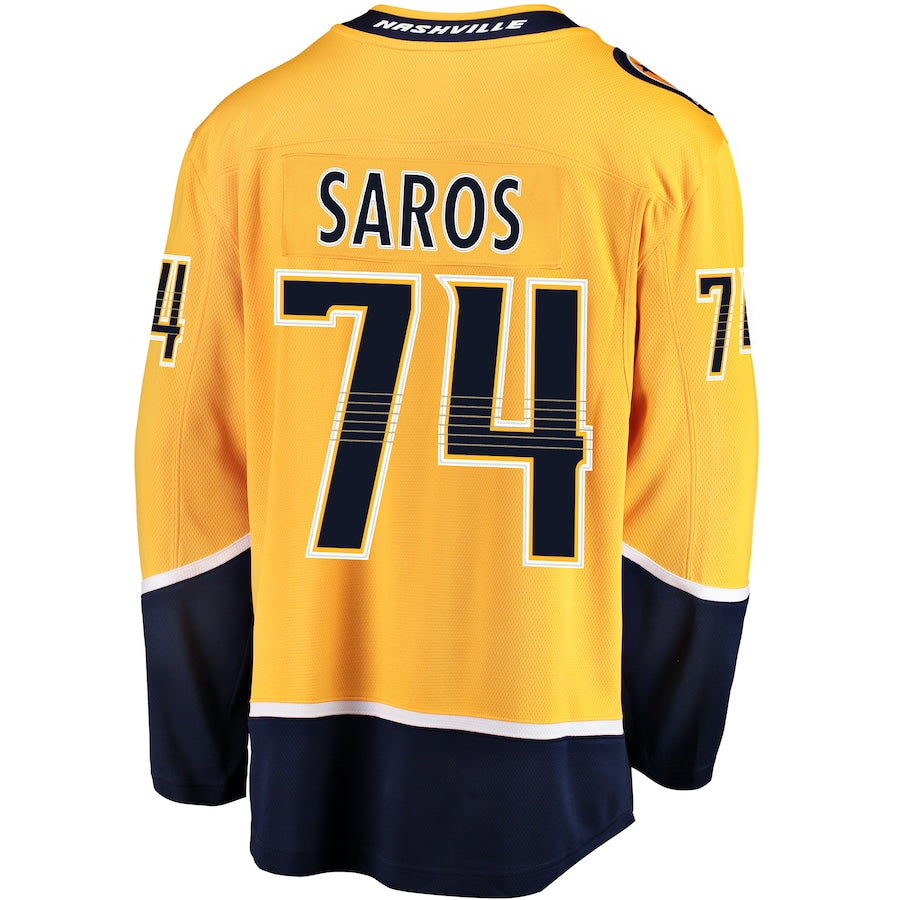 Juuse Saros Nashville Predators   Breakaway  Jersey - Gold