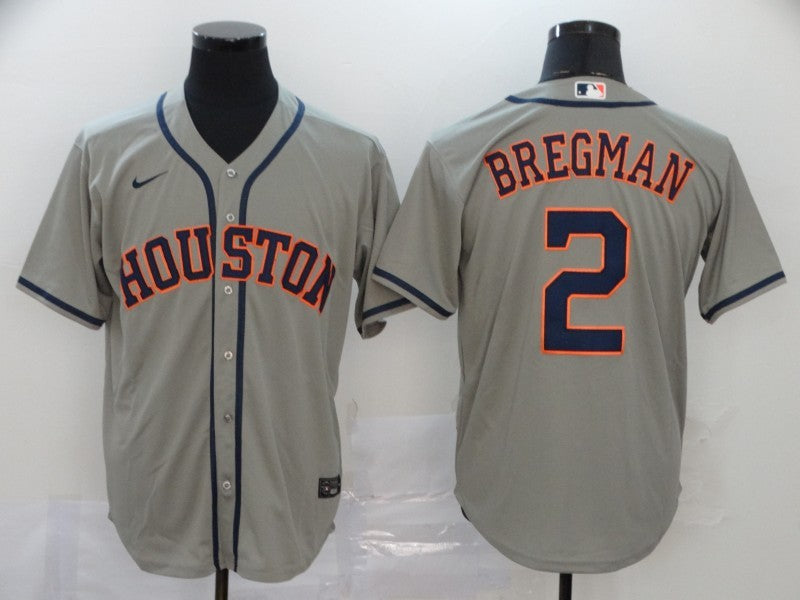 Men's Houston Astros Alex Bregman #2 Gray  Baseball Jersey