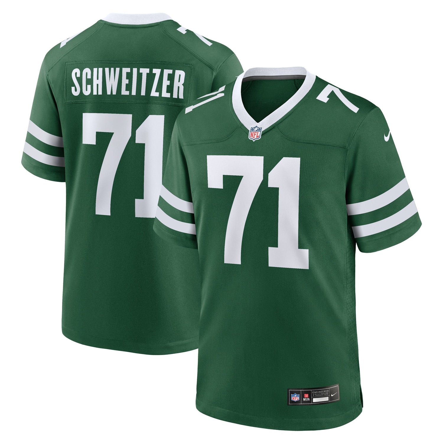Wes Schweitzer New York Jets Nike Team Game Jersey - Legacy Green