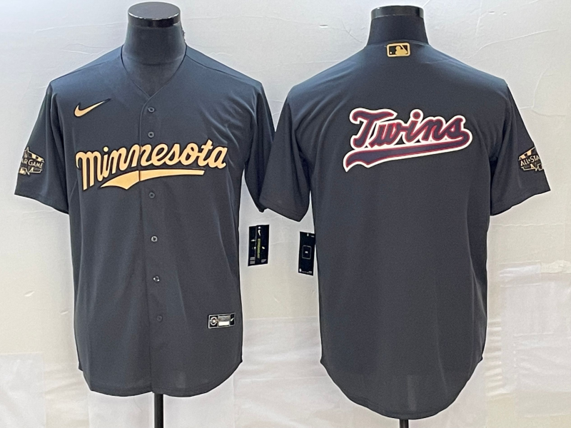 Men's Minnesota Twins Dark Grey Player Logo Jersey