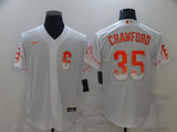 Men's San Francisco Giants Brandon Crawford #35 White Baseball Jersey City