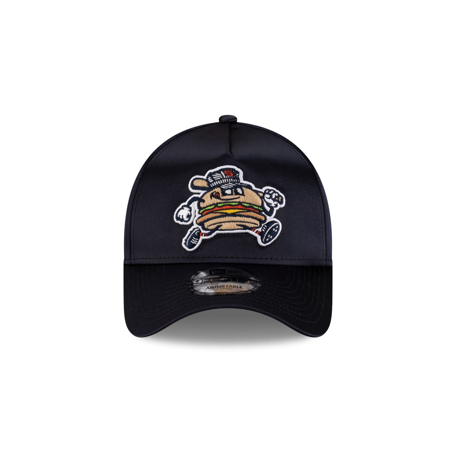 Hub City Spartanburgers Navy Satin 9FORTY A-Frame Snapback Hat