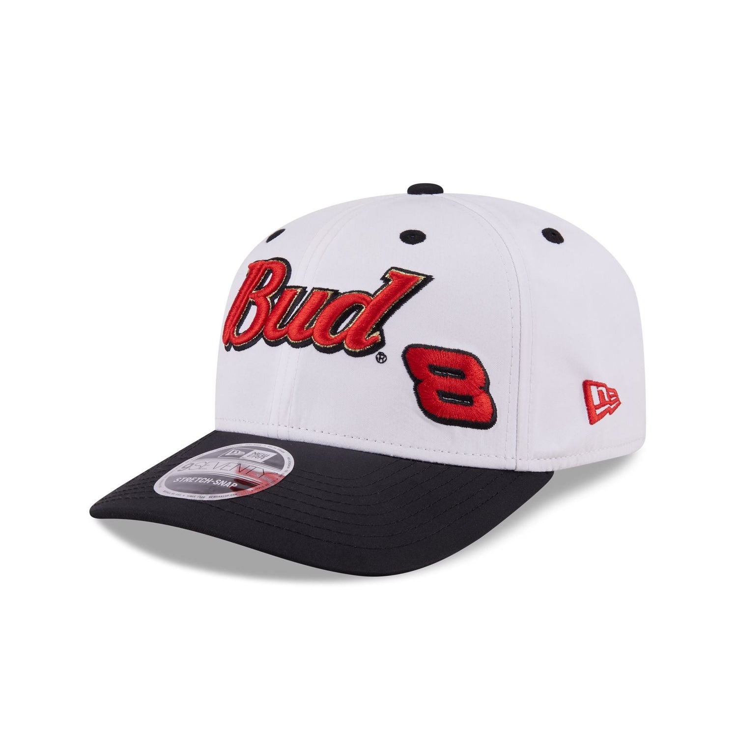 Dale Earnhardt Jr. x Budweiser White 9SEVENTY Stretch-Snap Hat