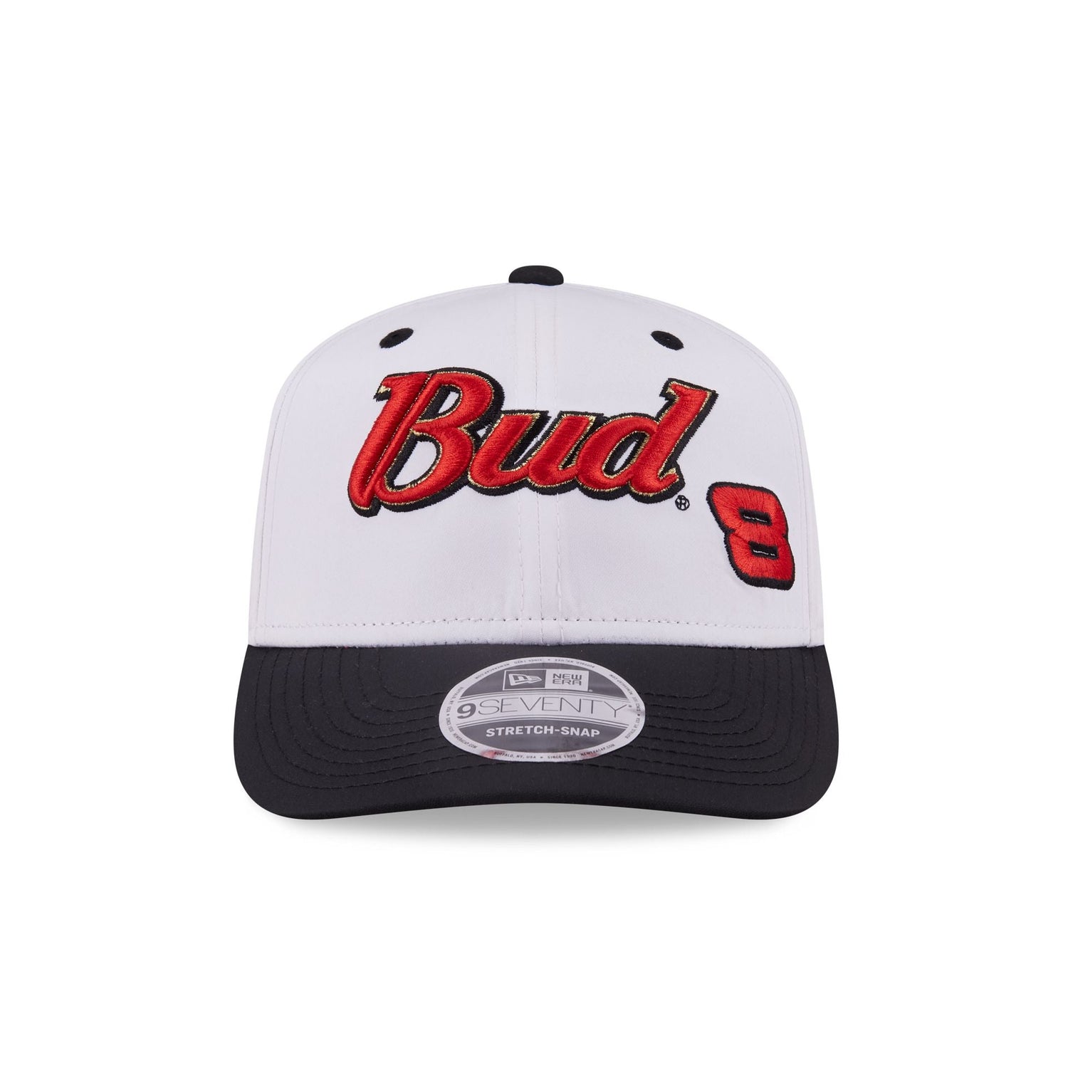 Dale Earnhardt Jr. x Budweiser White 9SEVENTY Stretch-Snap Hat