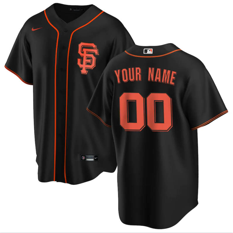 Men's San Francisco Giants Black Custom Jersey