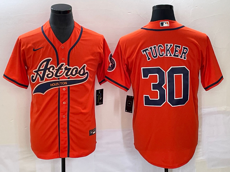 Men's Houston Astros Kyle Tucker #30 Orange Jersey Joint Edition