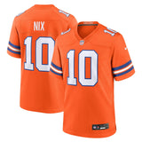 Bo Nix Denver Broncos Nike Mile High Collection 1977 Throwback   Game Jersey - Orange