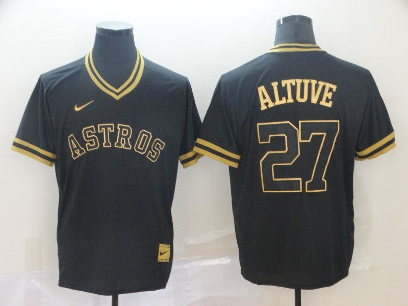 Men's Houston Astros Jose Altuve #27 Black  Player Jersey