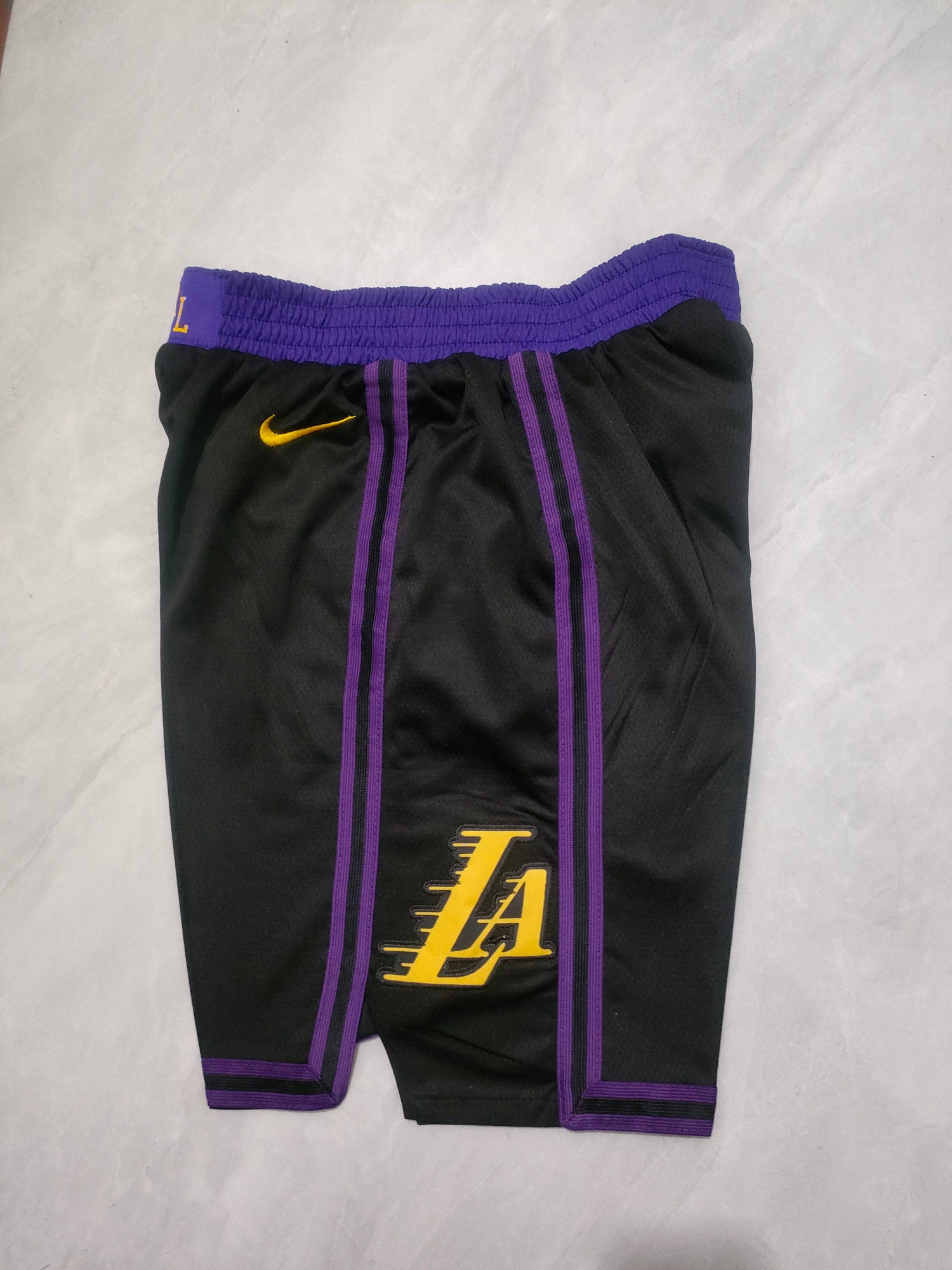 Los Angeles Lakers Black 24 City Edition Shorts