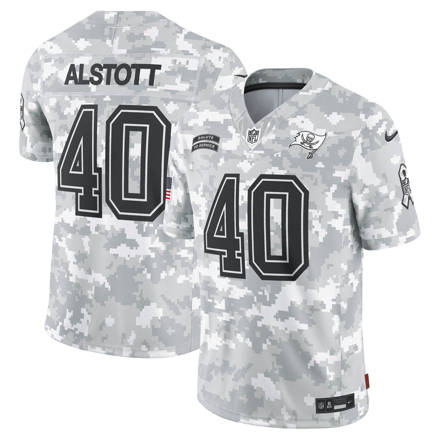 Mike Alstott Tampa Bay Buccaneers Nike 2024 Salute to Service Retired   Limited Jersey - Arctic Camo