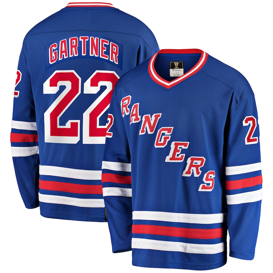 Mike Gartner New York Rangers   Premier Breakaway Retired  Jersey - Blue