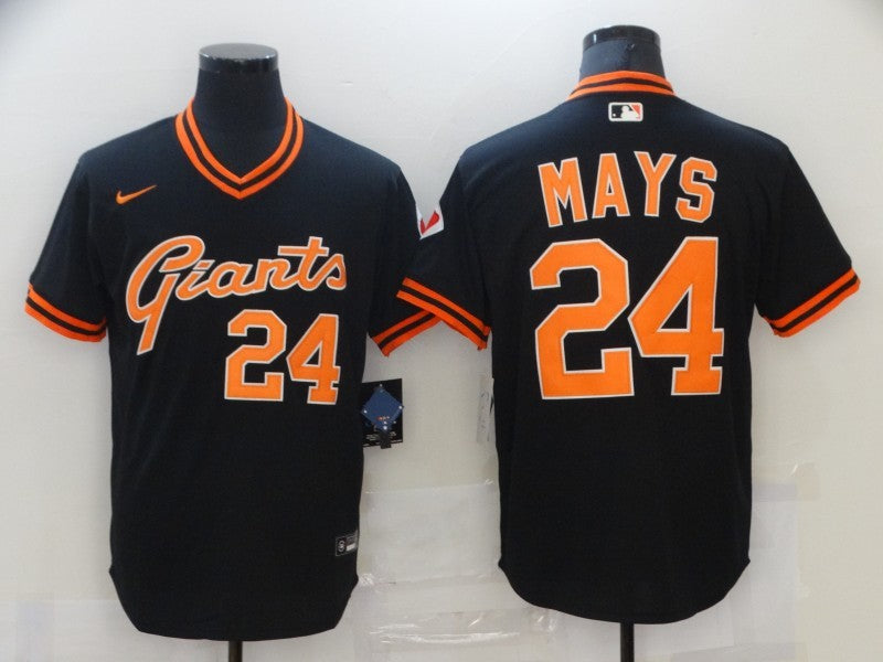 Men's San Francisco Giants Willie Mays #24 Black  Baseball Jersey