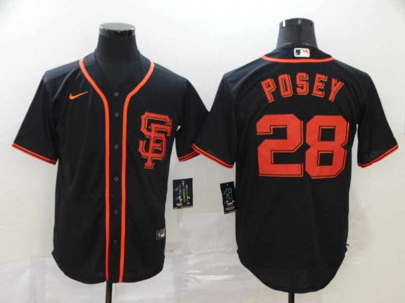 Men's San Francisco Giants Buster Posey #28 Black  Baseball Jersey