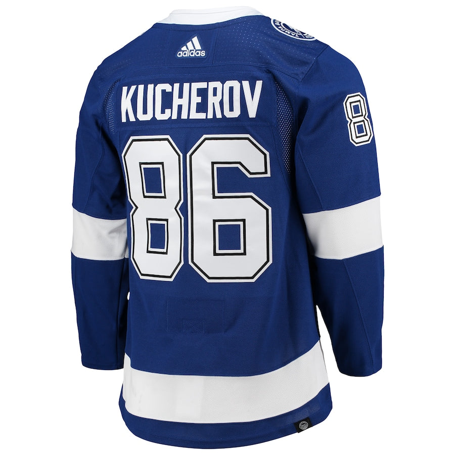 Men's Tampa Bay Lightning Nikita Kucherov adidas Blue Home Primegreen Authentic Player Jersey