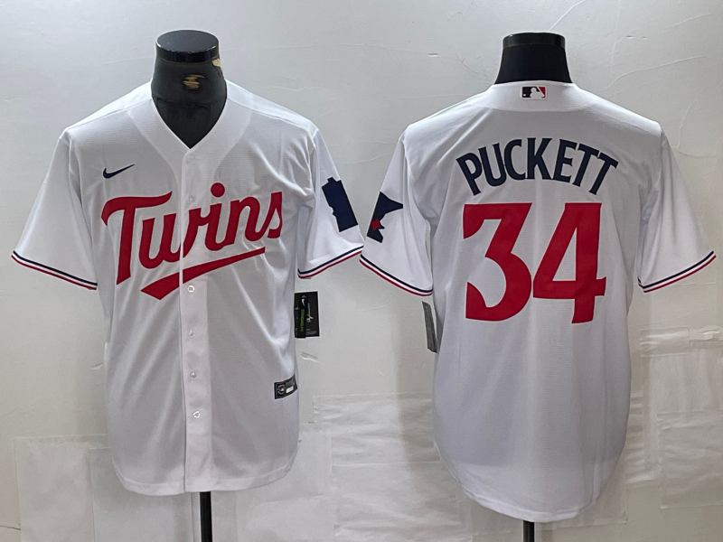 Men's Minnesota Twins Kirby Puckett #34 White  Player Jersey