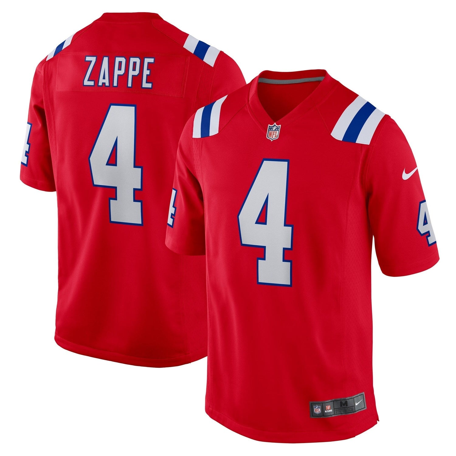 Bailey Zappe New England Patriots Nike Alternate Game   Jersey - Red