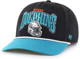 Men's Miami Dolphins NFL 47 Brand Black Palermo Hitch Snapback Hat
