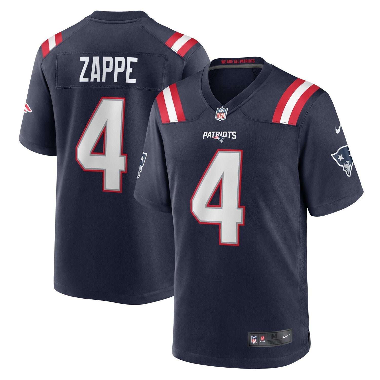 Bailey Zappe New England Patriots Nike Game   Jersey - Navy