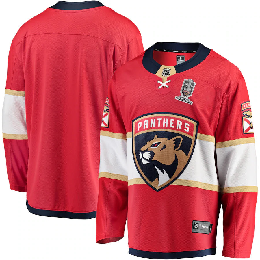 Florida Panthers   Home 2024 Stanley Cup Champions Breakaway Jersey – Red