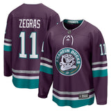 Trevor Zegras Anaheim Ducks   30th Anniversary Premier Breakaway Jersey - Purple