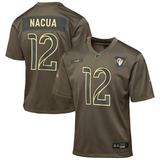 Youth Los Angeles Rams Puka Nacua Nike Olive 2025 Salute to Service Game Jersey