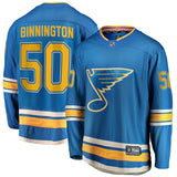 Men's St. Louis Blues Jordan Binnington Fanatics Blue Alternate Premier Breakaway Player Jersey