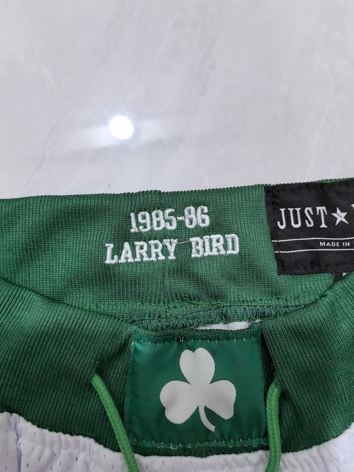JUST DON Boston Celtics White Pocket Shorts
