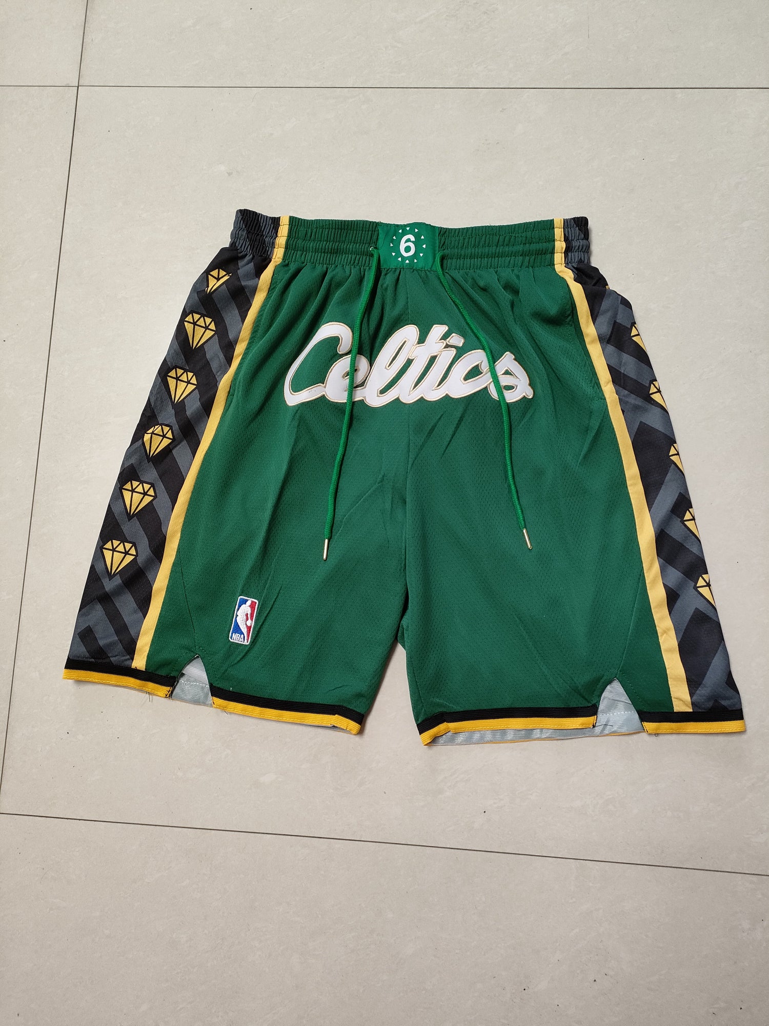 JUST DON Boston Celtics White Pocket Shorts