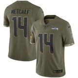 DK Metcalf Seattle Seahawks Nike 2022 Salute To Service Limited Jersey - Olive