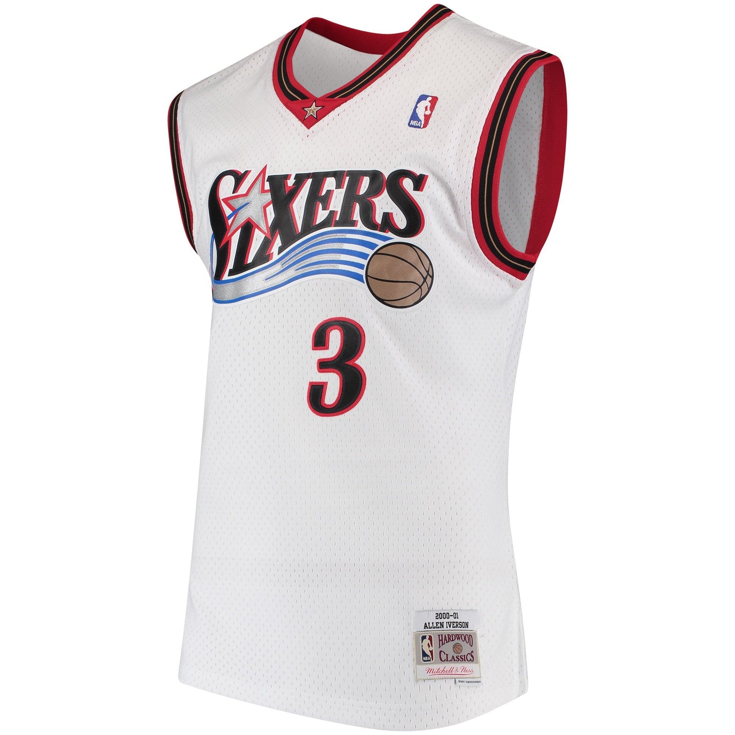 Men's Allen Iverson Philadelphia 76ers 2000-2001 Swingman White Jersey By Mitchell & Ness