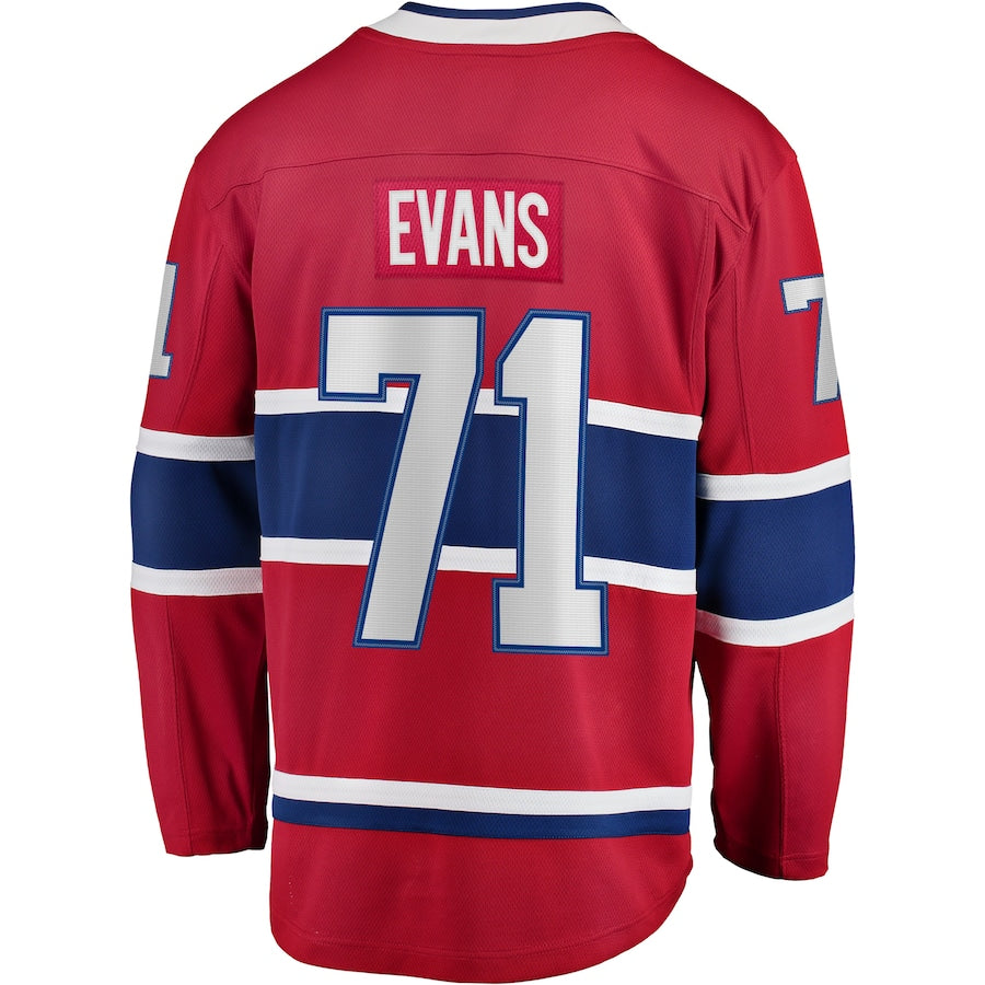 Jake Evans Montreal Canadiens   Home Breakaway  Jersey - Red