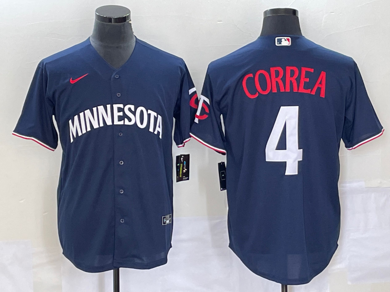 Men's Minnesota Twins Carlos Correa #4 Navy Player Jersey