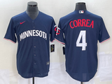 Men's Minnesota Twins Carlos Correa #4 Navy Player Jersey