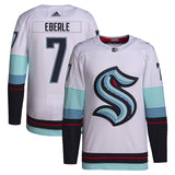 Men's Seattle Kraken Jordan Eberle adidas White Away Primegreen Authentic Pro Player - Jersey