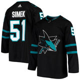 Men's San Jose Sharks Radim Simek adidas Black Alternate Authentic Jersey