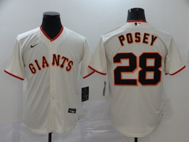 Men's San Francisco Giants Buster Posey #28 Beige  Baseball Jersey