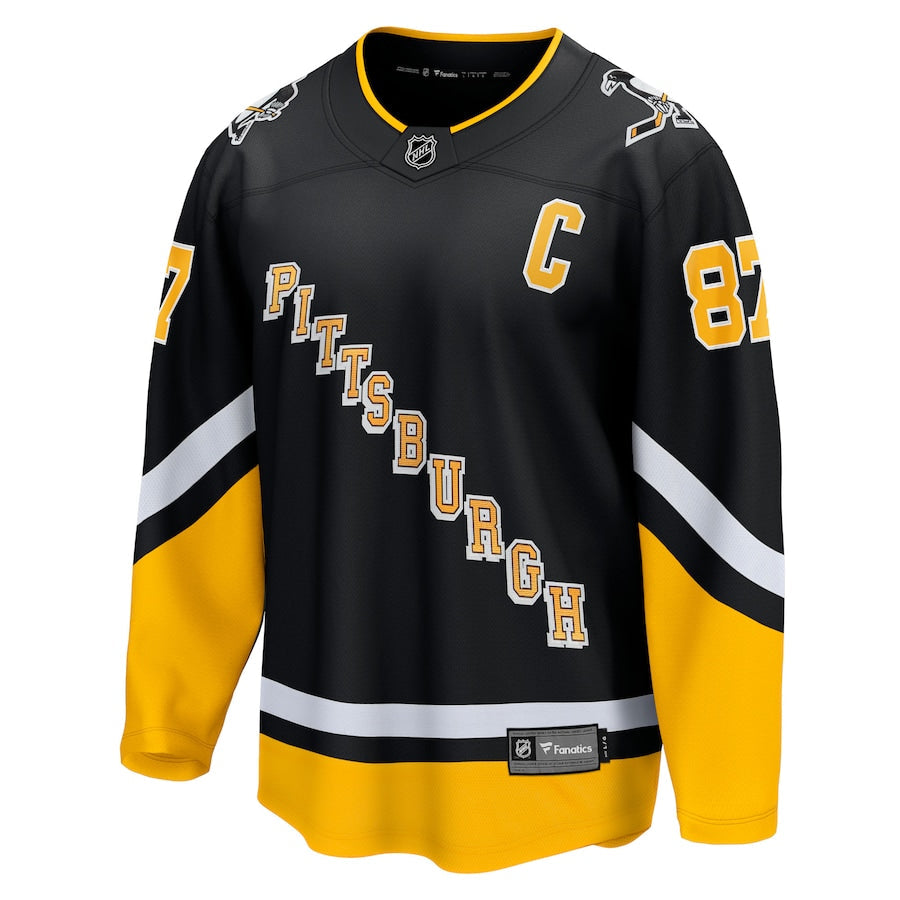 Men's Pittsburgh Penguins Sidney Crosby Fanatics Black 2021/22 Alternate Premier Breakaway Player Jersey