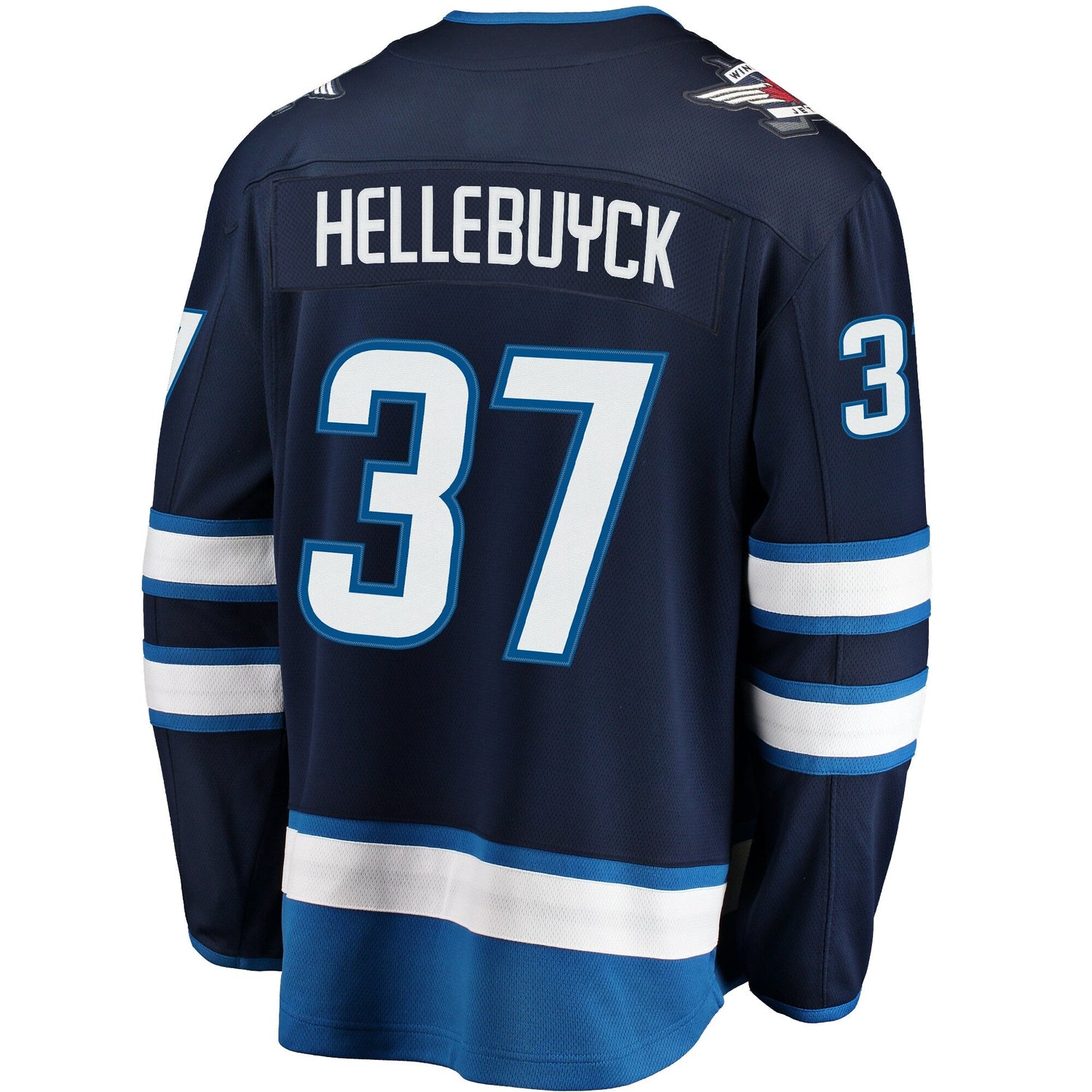 Men's Winnipeg Jets Connor Hellebuyck Fanatics Navy Breakaway  Jersey