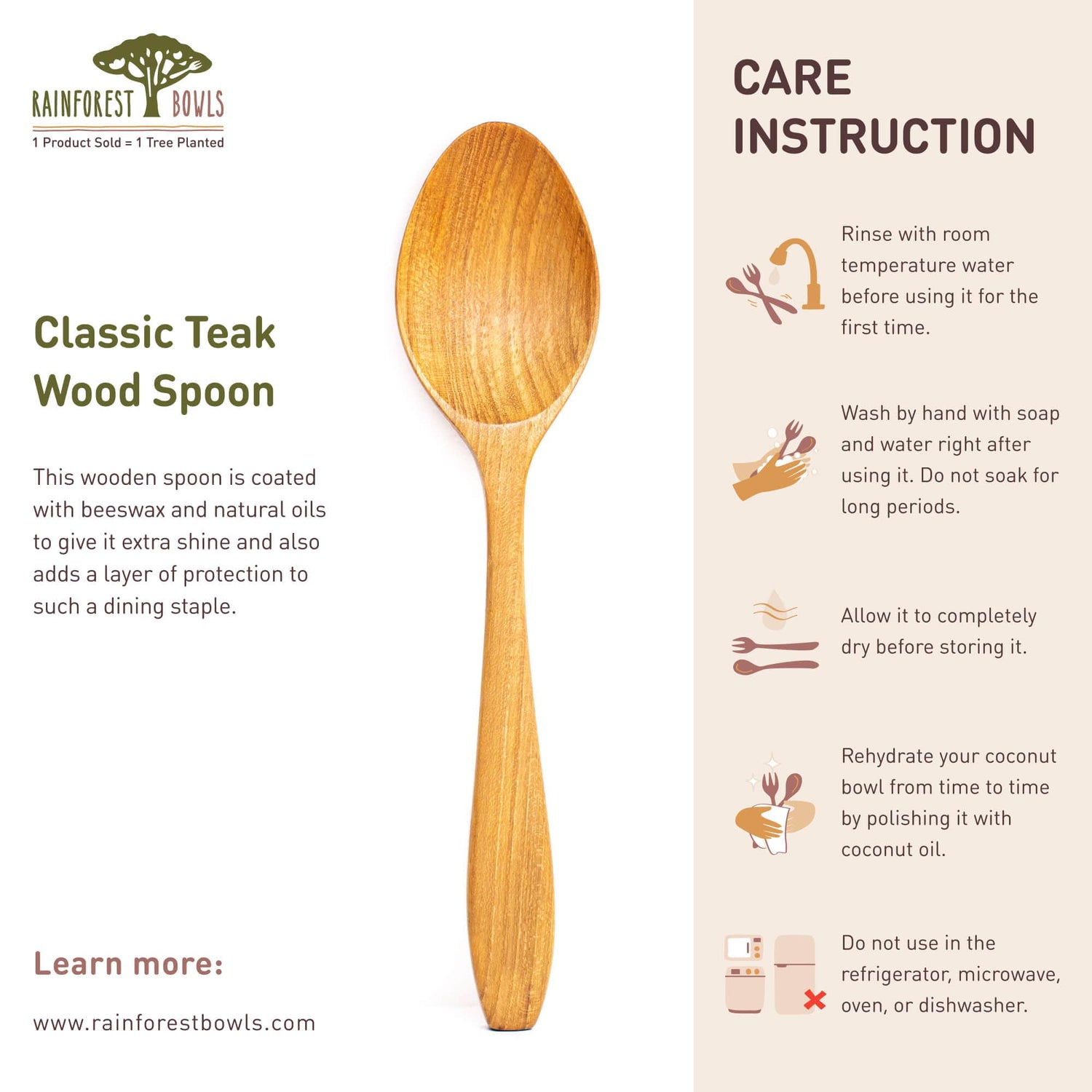 Classic Teak Wood Spoon