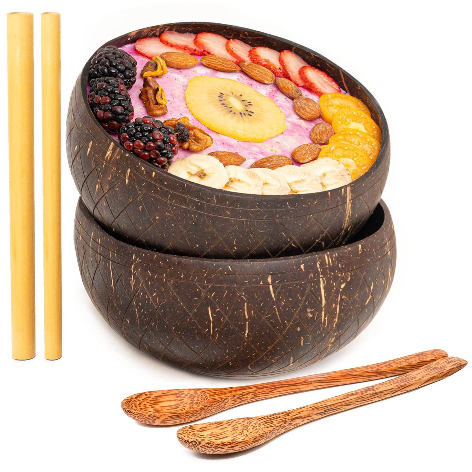 Crisscross Coconut Bowl Kitchen Serve Set of 2