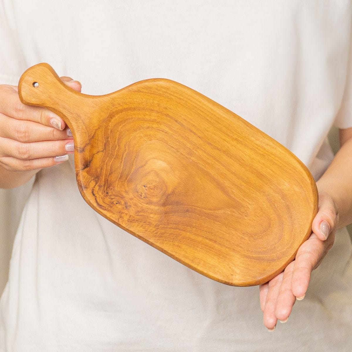 Curve Edge Rectangular Teak Wood Chopping Board (6