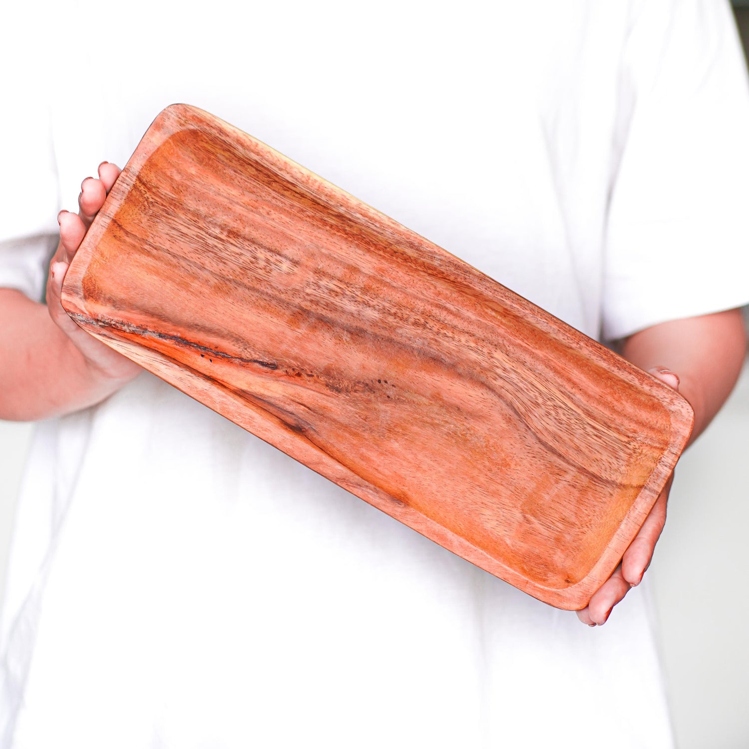 Long Rectangular Acacia Wood Platter