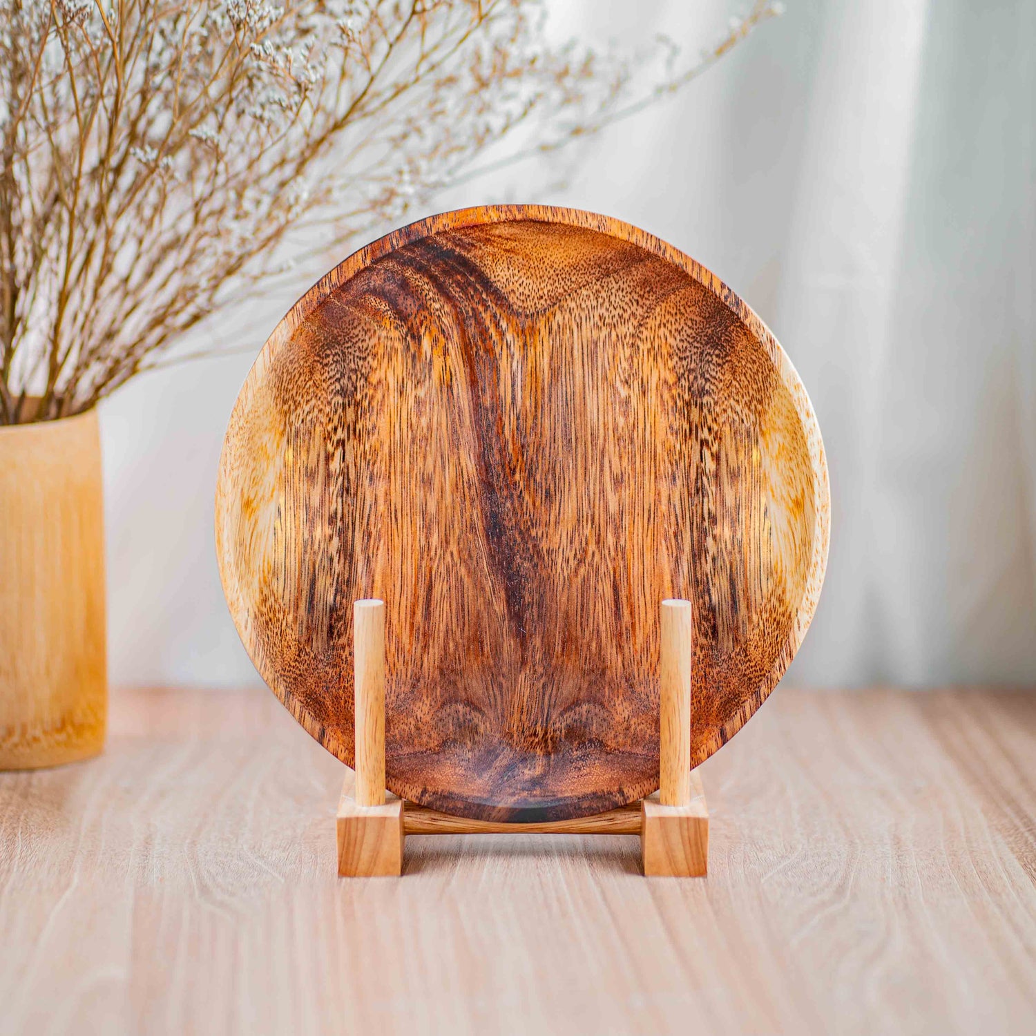 Round Classic Acacia Wood Starter Plate