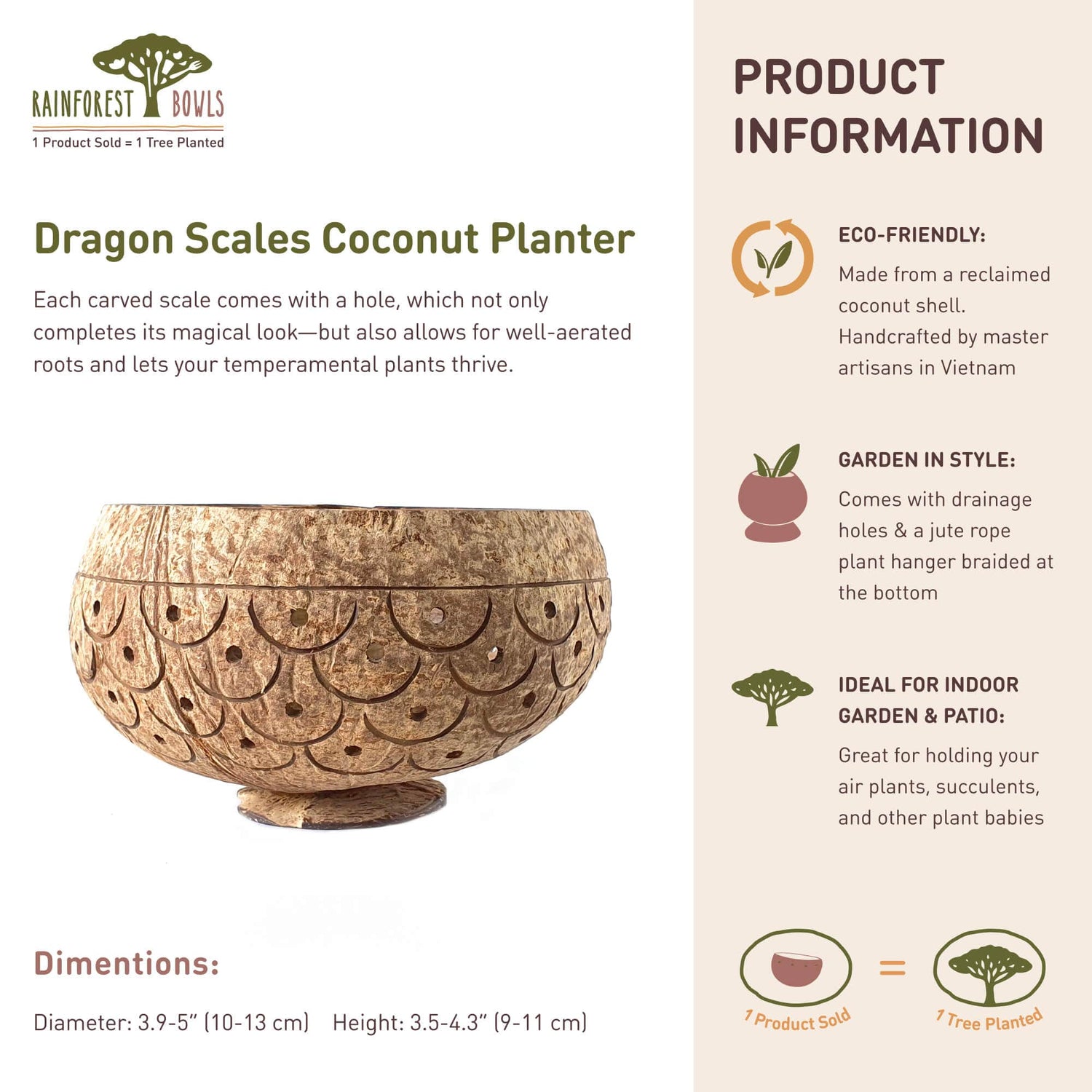 Dragon Scales Coconut Planter